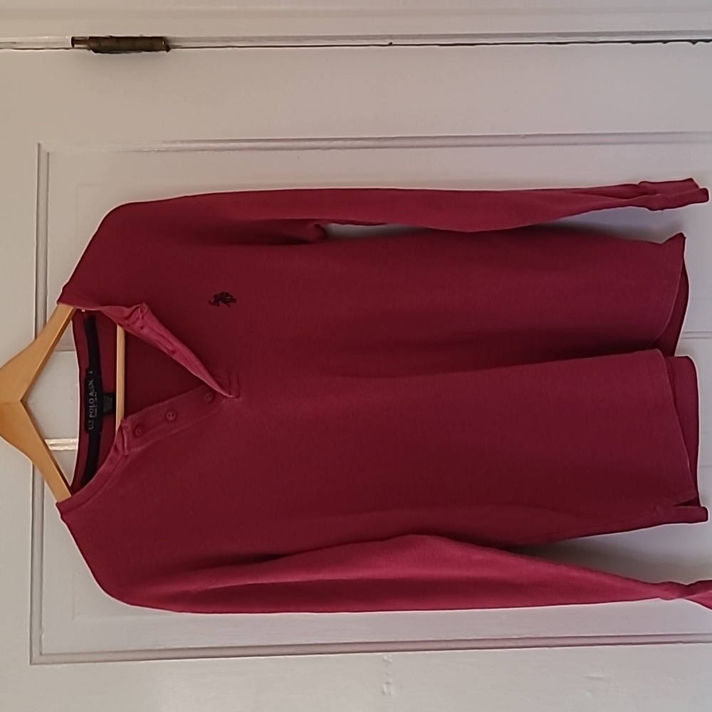 U.S. Polo Assn. Pink Henley, L